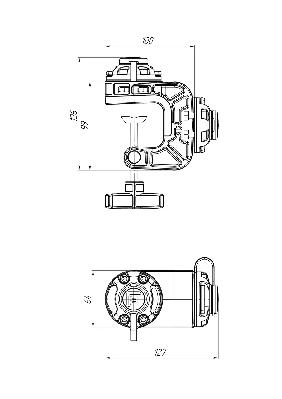 System montażowy BORIKA FASTen FMk-2 czarny z platformą montażową-zaciskiem z dwoma zamkami - obrazek 2