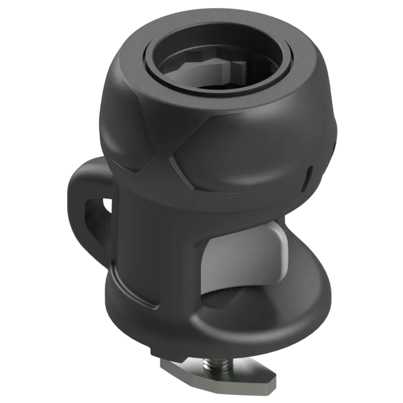 Zamek akcesoryjny BORIKA FASTen Fs218 czarno-szary z dolną śrubą T do montażu na profilach z rowkiem T