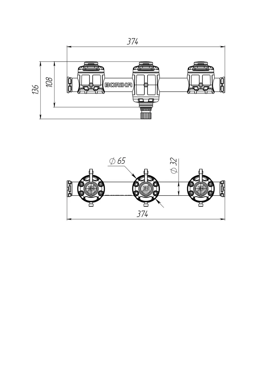 Reling Stojak BORIKA FASTen Gm350-3 czarny - obrazek 2