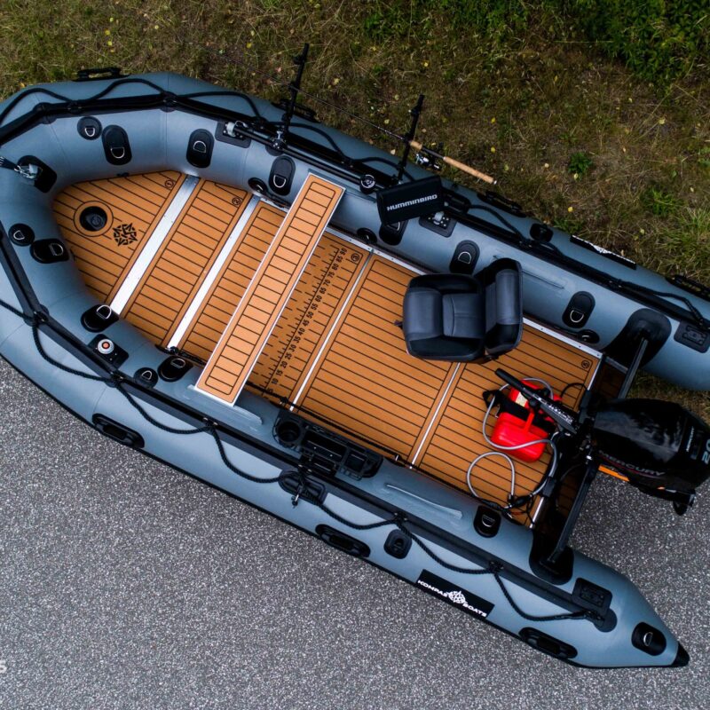 Duży ponton Kompas Boast hd 430 z pompowanym kilem i podłogą EVA - akcesoria do pontonów scotty - borika - uchwyty na wędki