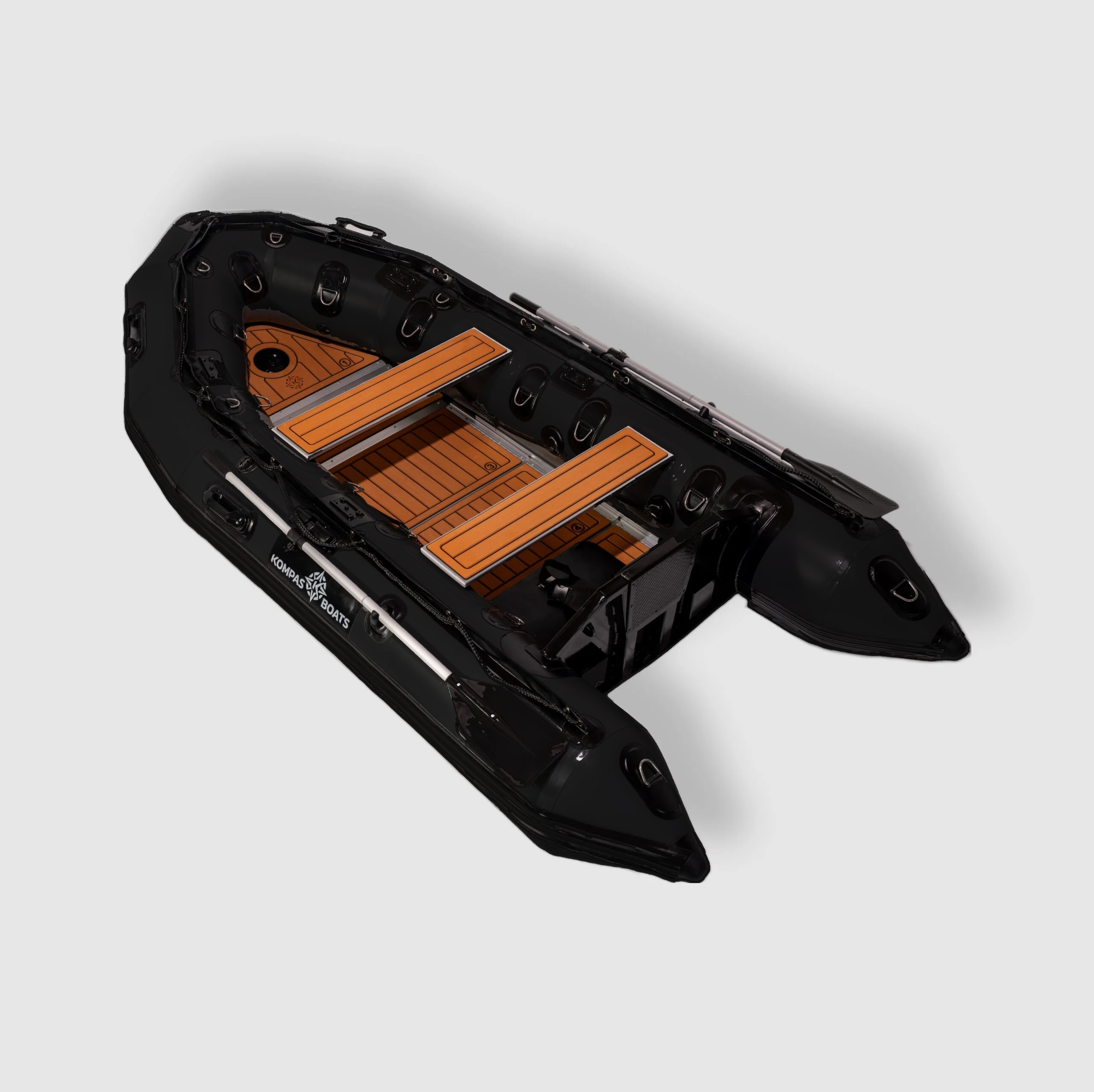 Ponton Kompas Boats KBHD430 podłoga ALU+EVA brąz, aluminiowa pawęż