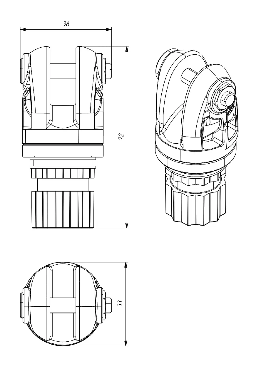 BORIKA FASTen Tf256 –mocowanie markizy ze wzmocnionym adapterem obrotowym, czarna - obrazek 2