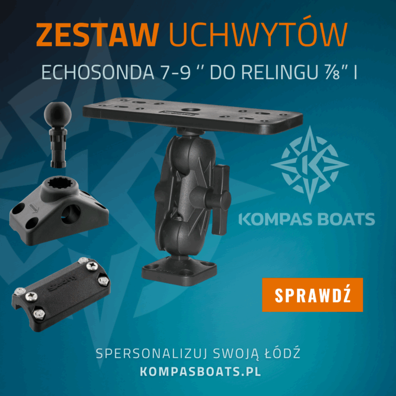 Zestaw Uchwytów Echosonda 7-9 cali mocowanie do relingu