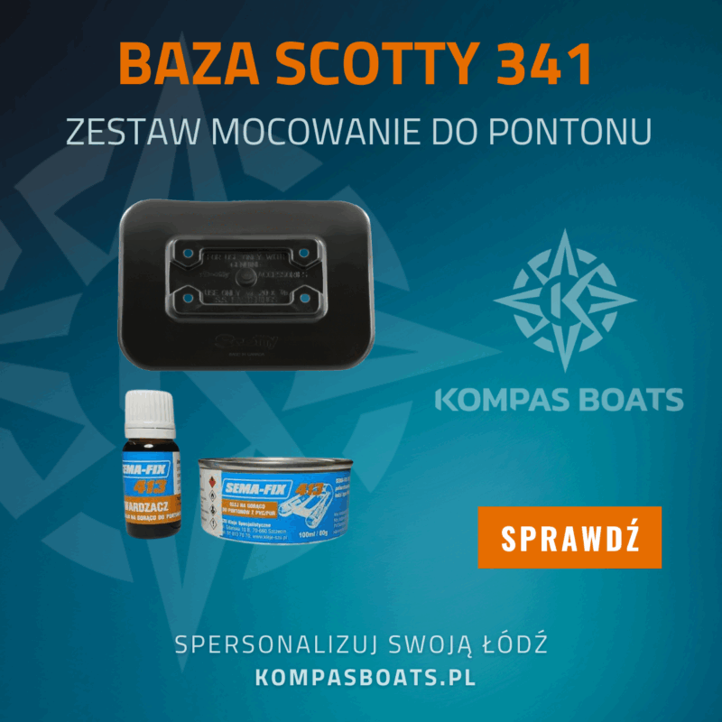 Zestaw Mocowanie klejone do pontonu Scotty 341 + klej montażowy do PVC