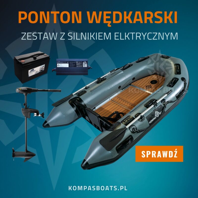 Ponton wędkarski zestaw z silnikiem elektrycznym 320