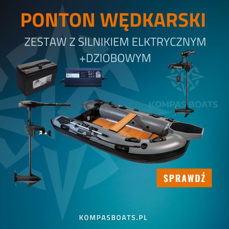 Zestaw ponton kompas Boats z silnikiem elektrycznym Minn Kota