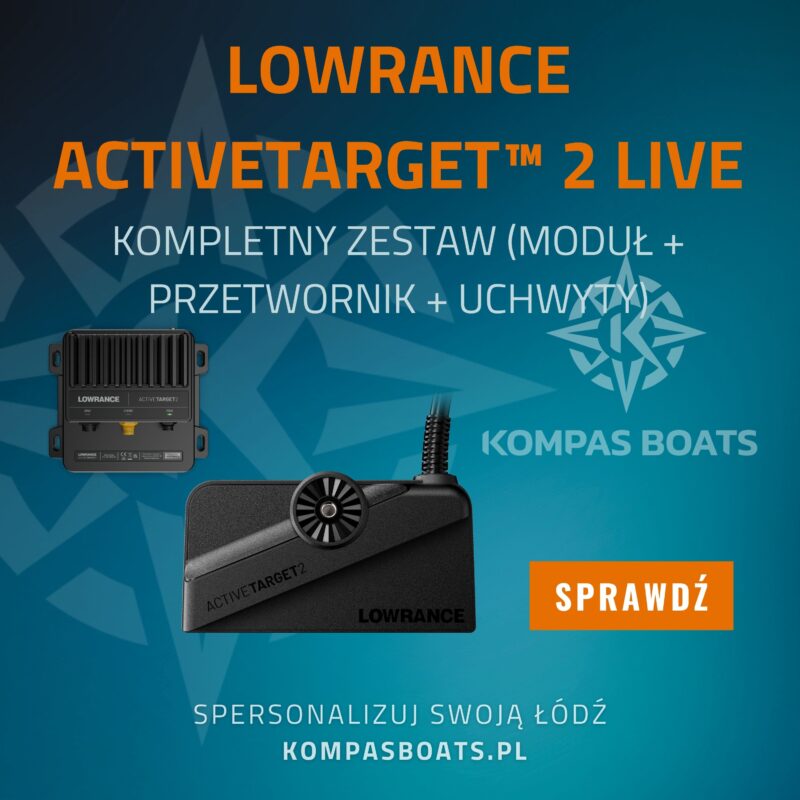 Zestaw Lowrance ActiveTarget 2 moduł przetwornik i uchwyty KompasBoats