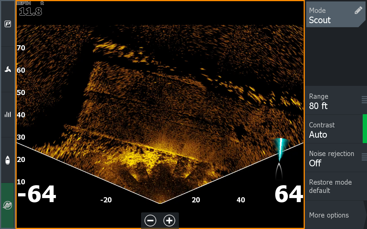 Obraz na żywo echosonda Lowrance ActiveTarget 2