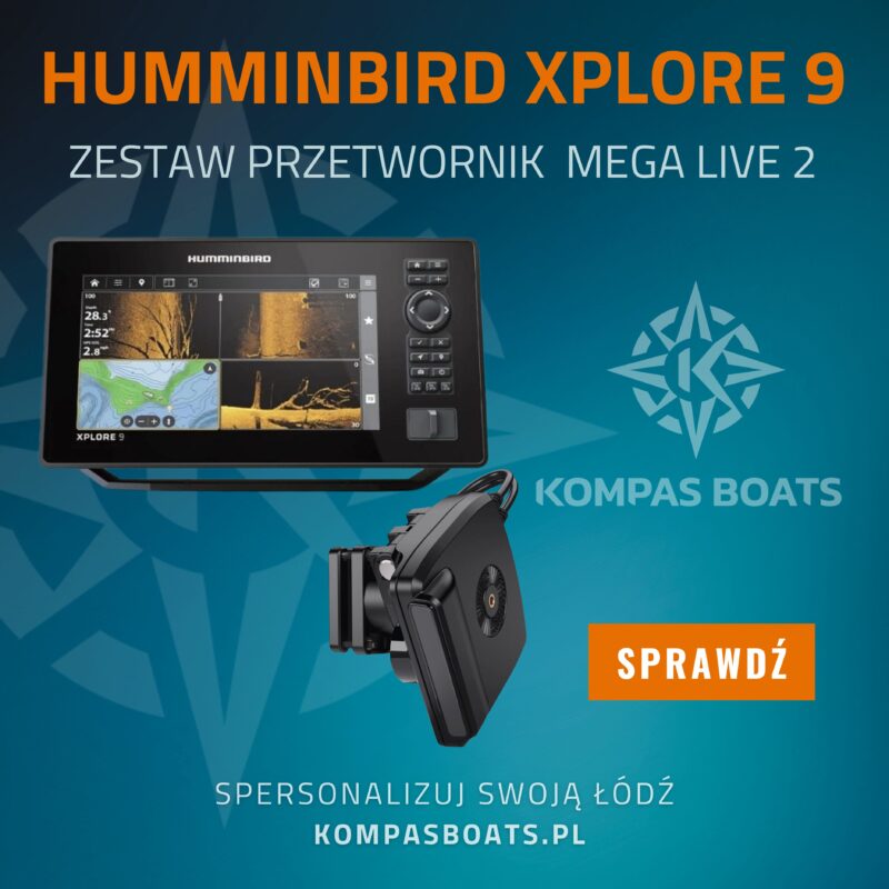 Zestaw echosonda Humminbird XPLORE 9 z przetwornikiem MEGA Live Imaging 2. Gotowy pakiet do łowienia wertykalnego i Video Game Fishing