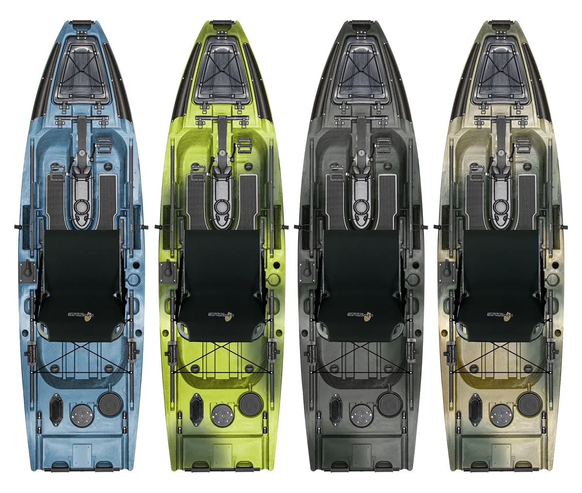 Kompaktowy kajak wędkarski Native Slayer Propel 10 MAX z napędem nożnym i biegiem wstecznym – widok produktu.