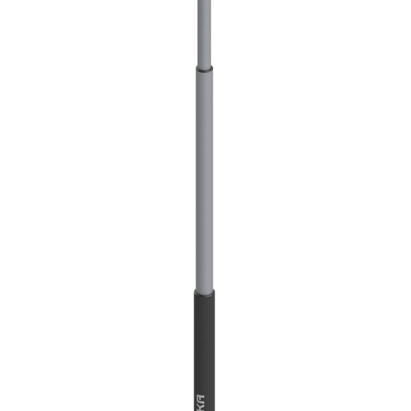 Czarny teleskopowy maszt Borika FASTen Lf1100 o długości do 1100 mm pod przenośne światła nawigacyjne LONAKO z adapterem do łodzi.