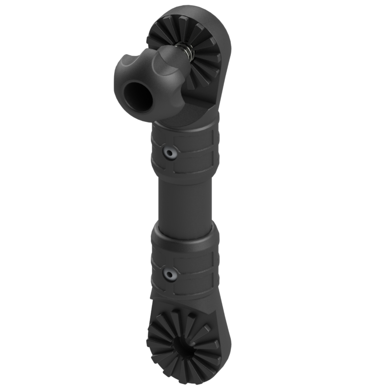 Czarna polimerowa regulowana przedłużka 160 mm z przegubem 27,7 st. BORIKA FASTen Ex160